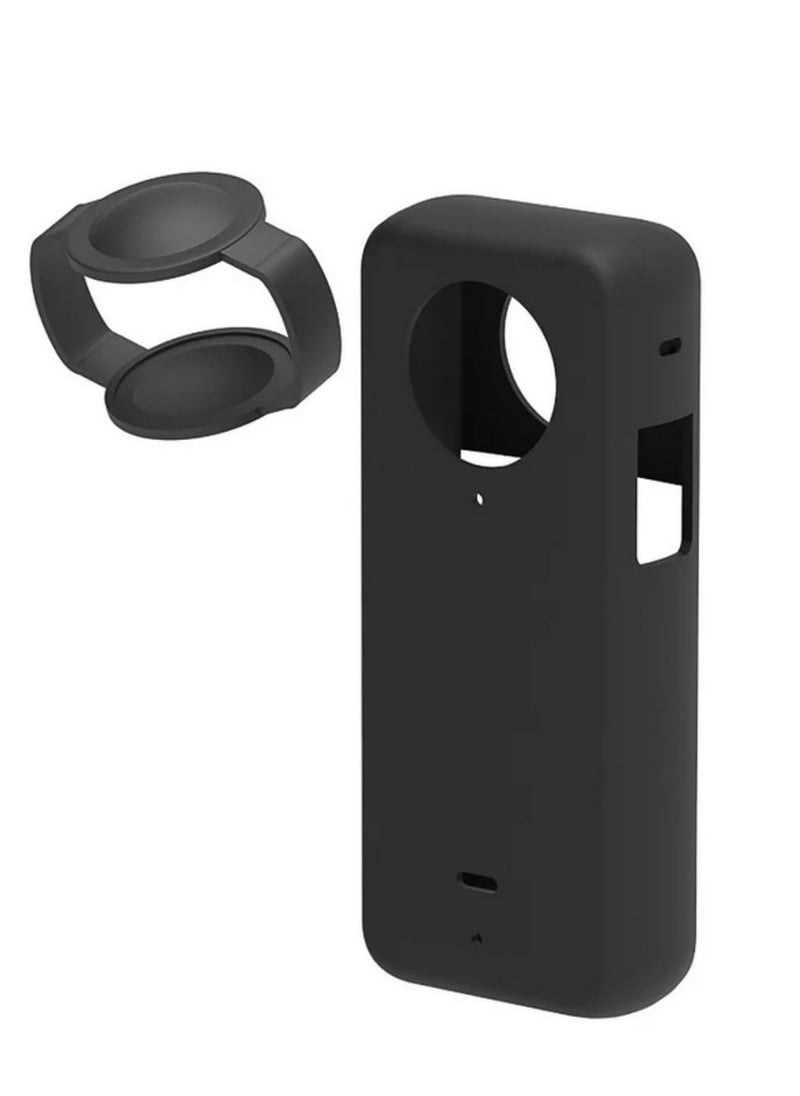 Generic Silicone Protective Case Cover for Insta360 X4 Camera Full Body Lens Anti Slip Anti Scratch Shockproof Soft Skin Cover Durable Flexible Fit Accessories for Insta360 X4 black  - Image 3