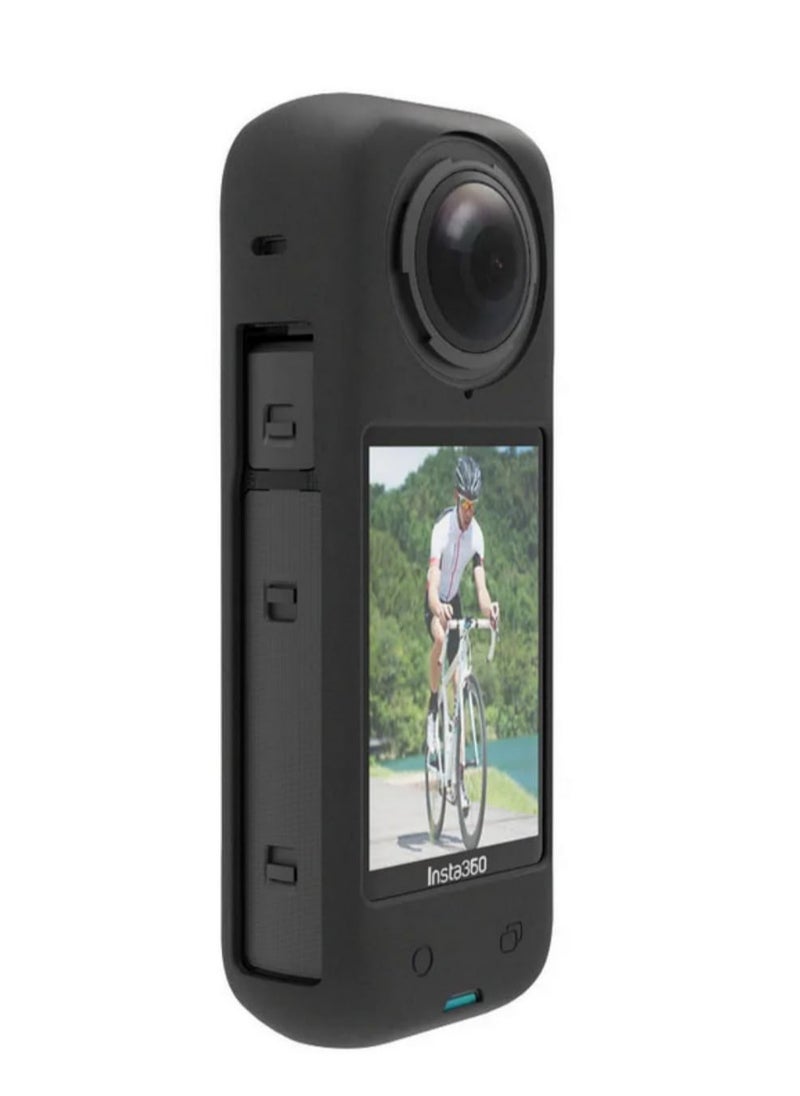 Generic Silicone Protective Case Cover for Insta360 X4 Camera Full Body Lens Anti Slip Anti Scratch Shockproof Soft Skin Cover Durable Flexible Fit Accessories for Insta360 X4 black  - Image 5