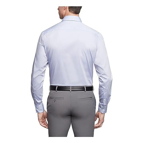 Van Heusen Men's Pinpoint Regular Fit Solid Button Down Collar Dress Shirt, Blue, 16.5" Neck 32"-33" Sleeve - Image 2