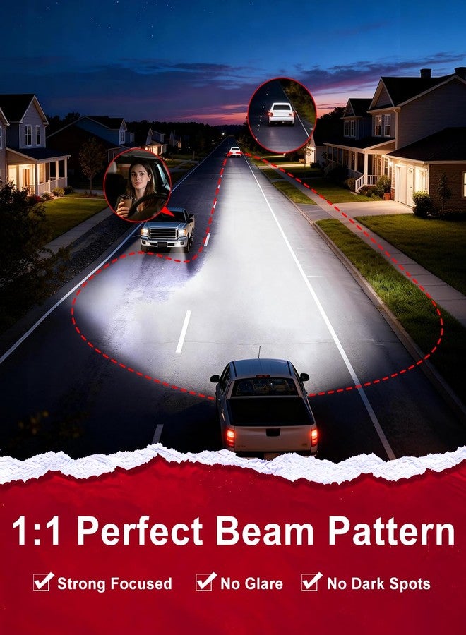 ZONBEAM 2025 Upgrade H 11 Led Bulbs [Super Bright] 45000lm 900% Brighter,1:1 Halogen Size, With 6000k Cool White，H9/ H8 Direct Installation Fog Light Bulbs Plug and Play, Pack of 2 - Image 3