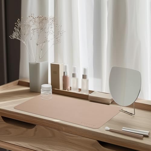 AROPANA Vegan Leather Desk Mat | Large Reversible Mouse Pad & Computer Table Protector | Dual-Side Waterproof Extended Laptop Pad with Edge-Stitched Design (60x35CM, Apricot and Orange) - Image 5