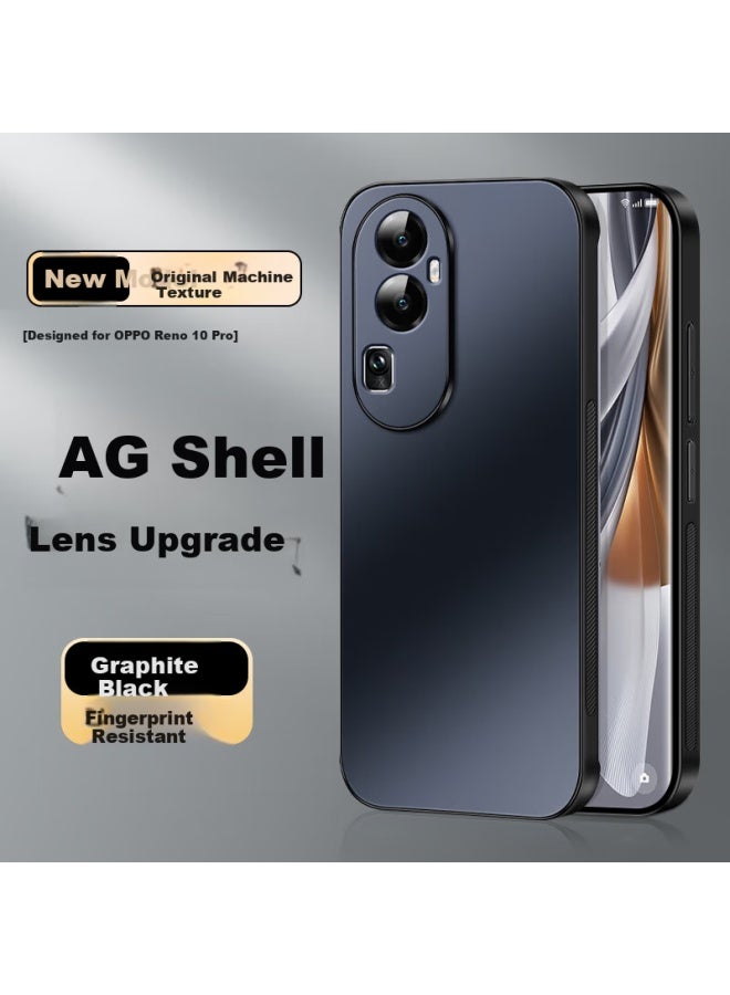 Shangsu Shang Su Oppo Reno10pro Phone Case Opporeno10pro Protective Cover Ag Frosted Full Package Genuine Machine Feel Simple Light Luxury Anti-fingerprint Female Male Graphite Black - Image 1