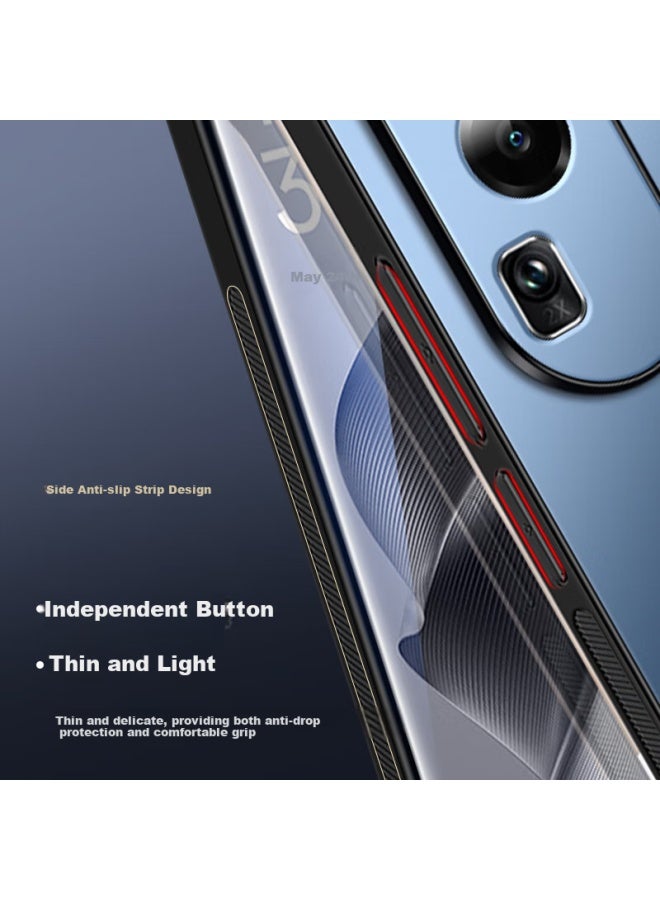 Shangsu Shang Su Oppo Reno10pro Phone Case Opporeno10pro Protective Cover Ag Frosted Full Package Genuine Machine Feel Simple Light Luxury Anti-fingerprint Female Male Graphite Black - Image 2