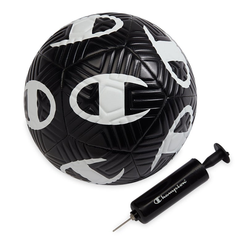 Champion Playmaker Soccer Ball Size 5 BlackWhite 12Panel Design Enhanced Control Durable TPU Cover Butyl Bladder for Indoor Outdoor Training Includes 6 Pump - Image 2
