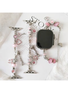 Generic For Applewatch Watch Band DIY Bracelet For Apple Watch Iwatch9/8/7 Generation Jewelry Metal Bracelet-Color:38/40/41mm Love Key  - Image 2