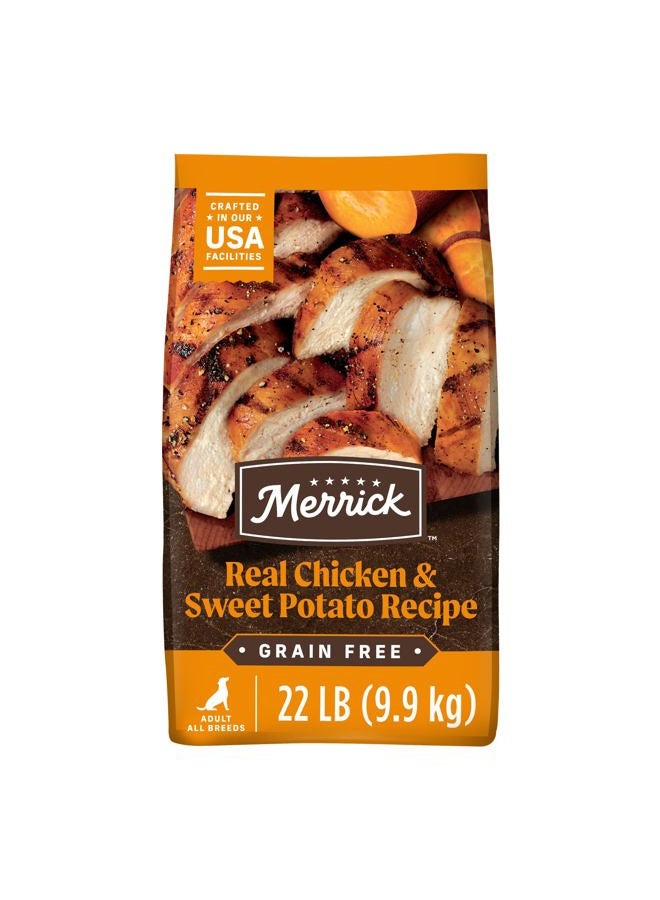 Merrick Premium Grain Free Dry Adult Dog Food, Wholesome And Natural Kibble With Real Chicken And Sweet Potato - 22.0 lb. Bag - Image 1