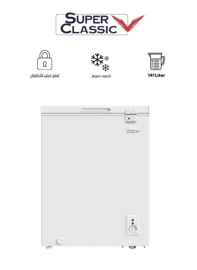 SUPER CLASSIC Super Classic Chest Freezer, 141 Liters, 5 Feet, White - SPCF-165  - Image 1