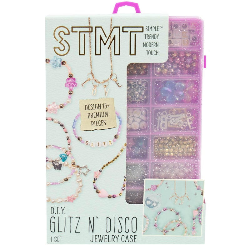 STMT DIY Glitz N Disco Jewelry Case Makes Over 15 Accessories Includes Disco Beads for Bracelets Charms Storage Bracelet Making Kit Great Gifts for Girls Jewelry Making Kit for Girls 812 - Image 3