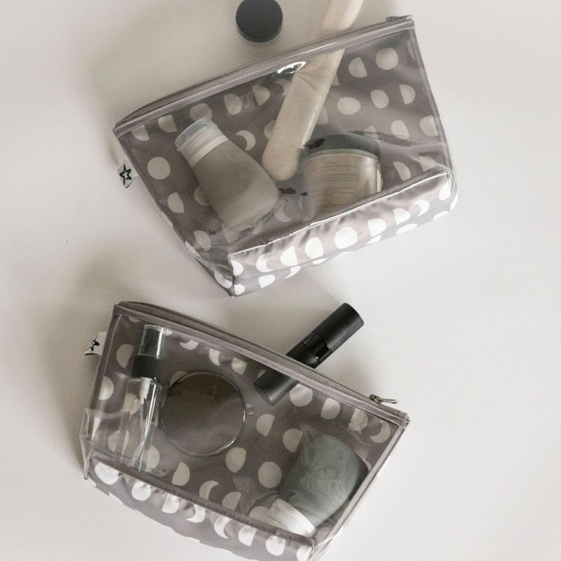 Tiny Twinkle Diaper Bag Organizing Pouches | 2 Pack Mess-Proof Travel Organizer Bags with Structured Bottom & Clear Front | TSA Approved Toiletry Bag Set for Baby and Mom Essentials (Luna) - Image 4