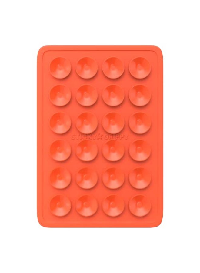 StickyGrippy Suction Phone Case Mount, Silicone Adhesive Phone Accessory for iPhone and Android, Hands-Free Fidget Toy Mirror Shower Phone Holder, TikTok Videos and Selfies (Orange) - Image 2