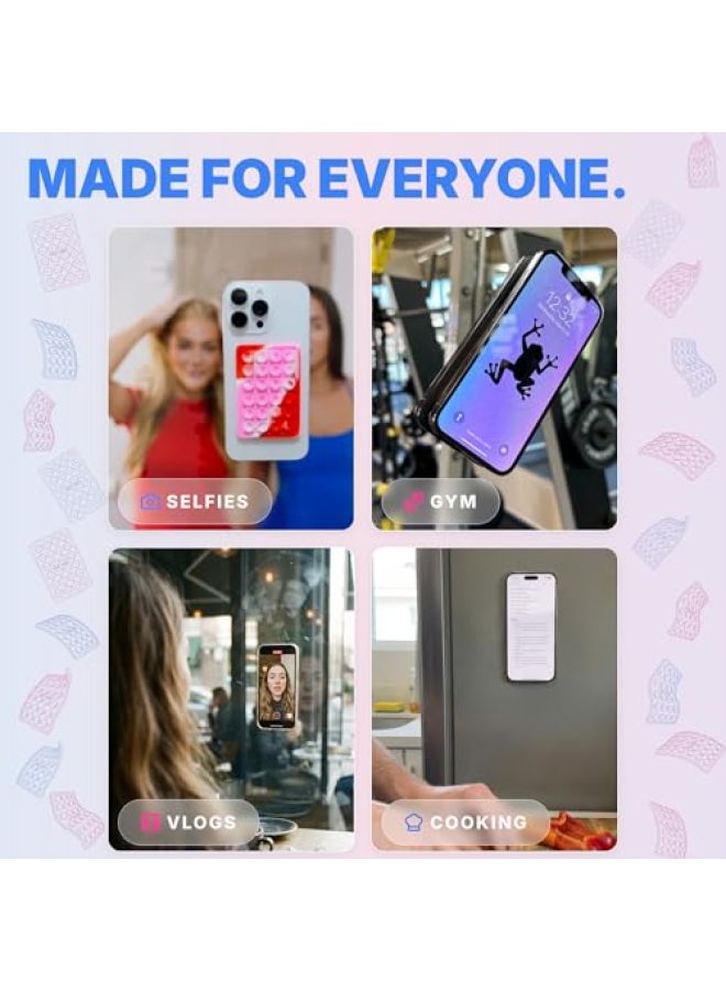 StickyGrippy Suction Phone Case Mount, Silicone Adhesive Phone Accessory for iPhone and Android, Hands-Free Fidget Toy Mirror Shower Phone Holder, TikTok Videos and Selfies (Orange) - Image 5
