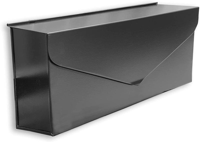 NACH Black Envelope Wall Mount Mailbox, Rust Resistant Metal Mailbox, Black Mailbox Wall Mount, Mailboxes for Outside Wall Mount, Outdoor Mailboxes, Wall Mailbox, 14.1 x 3.5 x 6 Inches, MB-6915BLK - Image 3