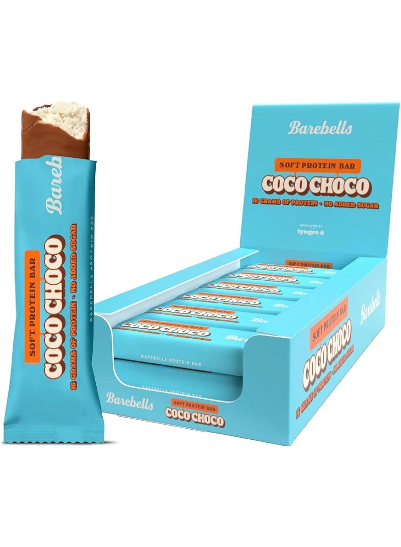 Barebells Protein Bar Coco Choco 12 Bars x 55g - High Protein Snack Bar with Coconut and Chocolate Flavor - Image 1