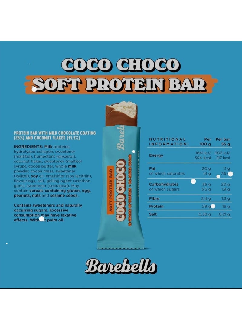 Barebells Protein Bar Coco Choco 12 Bars x 55g - High Protein Snack Bar with Coconut and Chocolate Flavor - Image 5