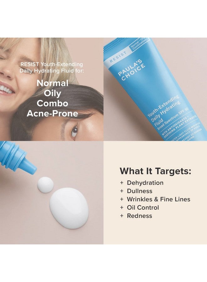 PAULA'S CHOICE Resist Daily Hydrating Fluid Face Moisturizer Spf 50, Uva & Uvb Protection, Chamomile & Vitamin E, Sunscreen For Oily Skin, 2 Ounce - Image 3