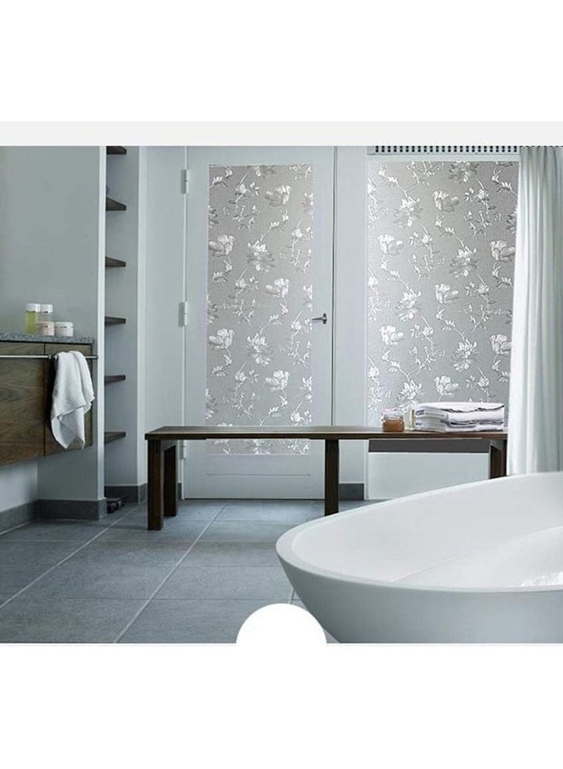 Captaintech Privacy Window Films, Self Adhesive Privacy Frosted Opaque Glass Window Film, for Bathroom Door, Decorative Stickers, UV Blocking Heat Control Coverings, Home Office, Front Door(45 * 200cm) - Image 2