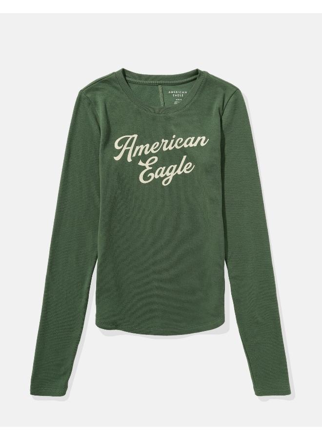 American Eagle AE Long-Sleeve Long & Lean Logo Graphic Thermal T-Shirt - Image 3