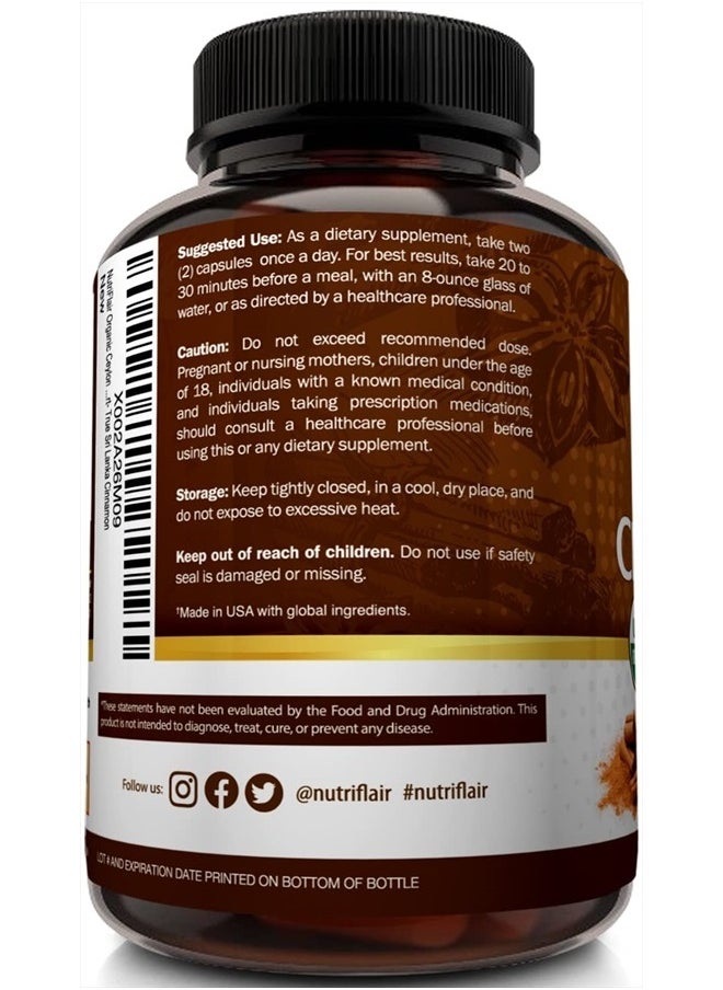 Organic Ceylon Cinnamon, 1200mg - 180 Vegetarian Capsules - pzsku/Z067857D5AFC58CD74729Z/45/_/1737719452/bbbfed4a-a629-43c0-9efa-ab8136a3e974