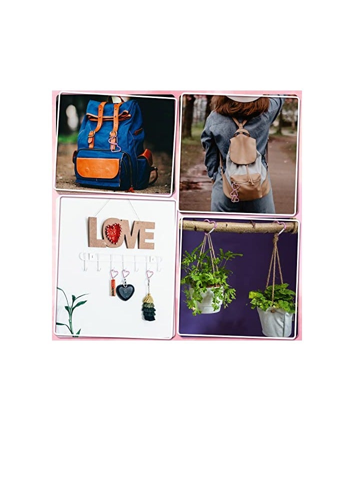 Generic Heart Shape Keychain Clip Snap Key Ring Keychain Hook Aluminum Alloy Key Holder for Outdoor Traveling Walking    's Gift Hammock Dog Leash Water Bottles Holder  - Image 5