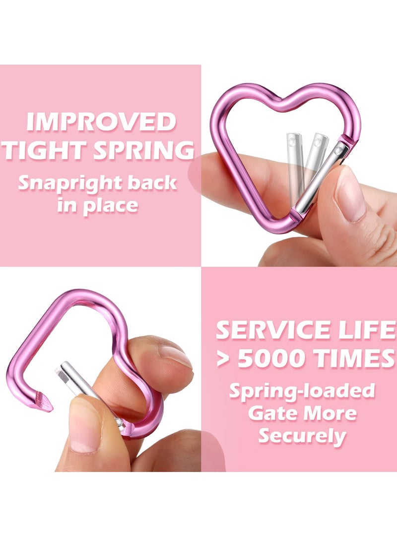Generic Heart Shape Keychain Clip Snap Key Ring Keychain Hook Aluminum Alloy Key Holder for Outdoor Traveling Walking    's Gift Hammock Dog Leash Water Bottles Holder  - Image 3