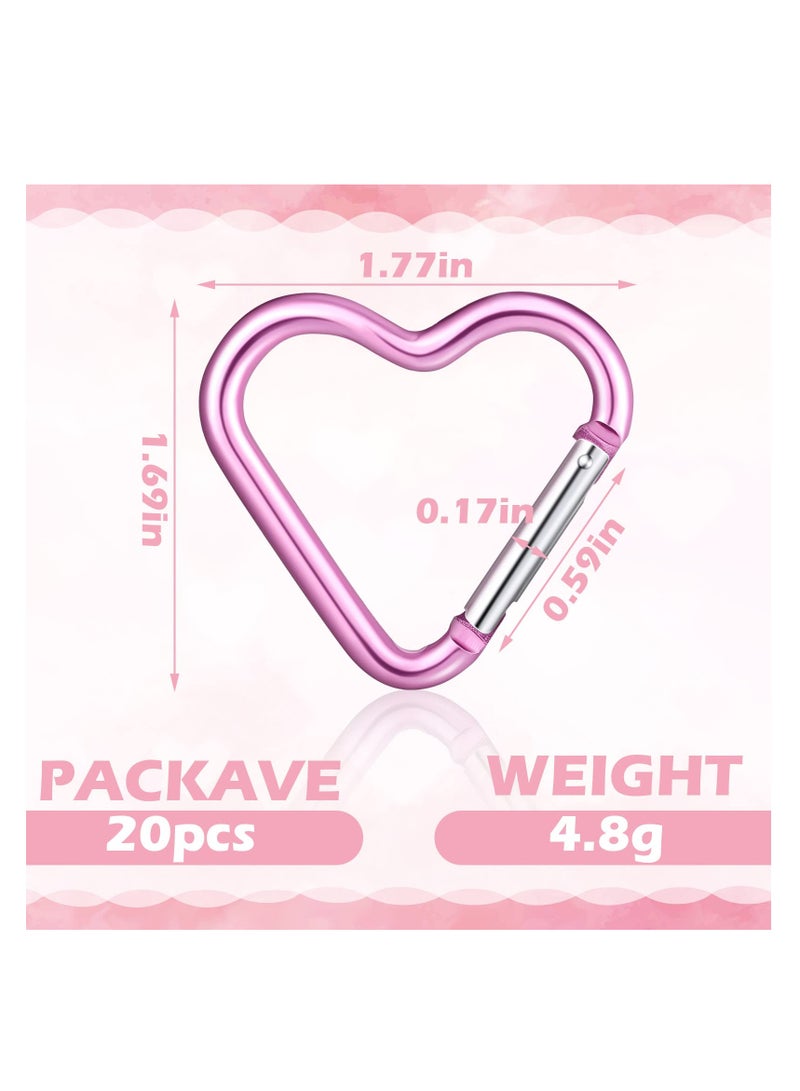 Generic Heart Shape Keychain Clip Snap Key Ring Keychain Hook Aluminum Alloy Key Holder for Outdoor Traveling Walking    's Gift Hammock Dog Leash Water Bottles Holder  - Image 2