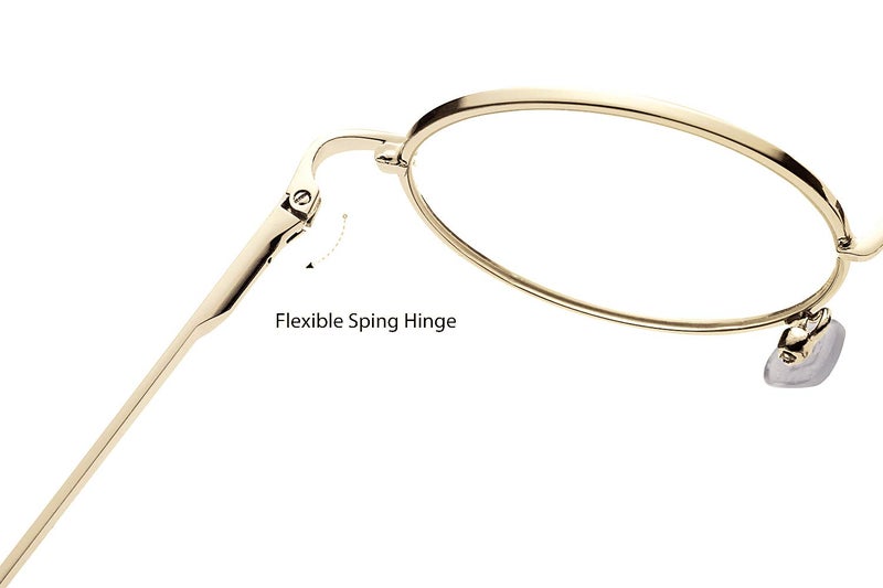 COASION Vintage Round Clear Glasses Small Metal Frame Non Prescription Lens Eyeglasses (Gold) - Image 4