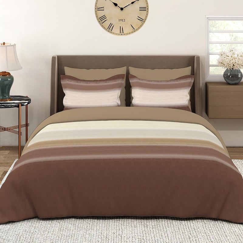 Layers Duracount Bedsheet Set for All Seasons - Lightweight, Moisture Absorbent, Machine Washable & Easy to Care - Gift for Housewarming & More - 225 CVC - King Size (Brown) - Image 5