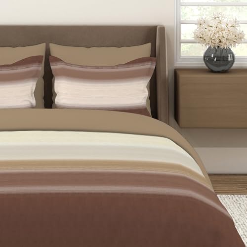 Layers Duracount Bedsheet Set for All Seasons - Lightweight, Moisture Absorbent, Machine Washable & Easy to Care - Gift for Housewarming & More - 225 CVC - King Size (Brown) - Image 4