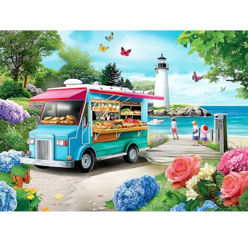 WSCXSC 300 Piece Puzzles for Adults Beach Jigsaw Puzzles for Kids Ages 810 1012 300 Pieces Adult Puzzle Pieces Family Challenging Puzzle Game Home Decor Gift Toy 205x15IN - Image 1