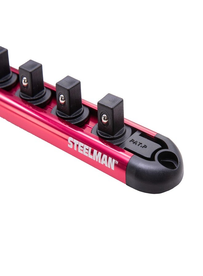 Steelman Socket Holder Organizer, 3/8-inch Drive, 9 Spring Loaded Posts, Magnetic Storage Rail - Image 4