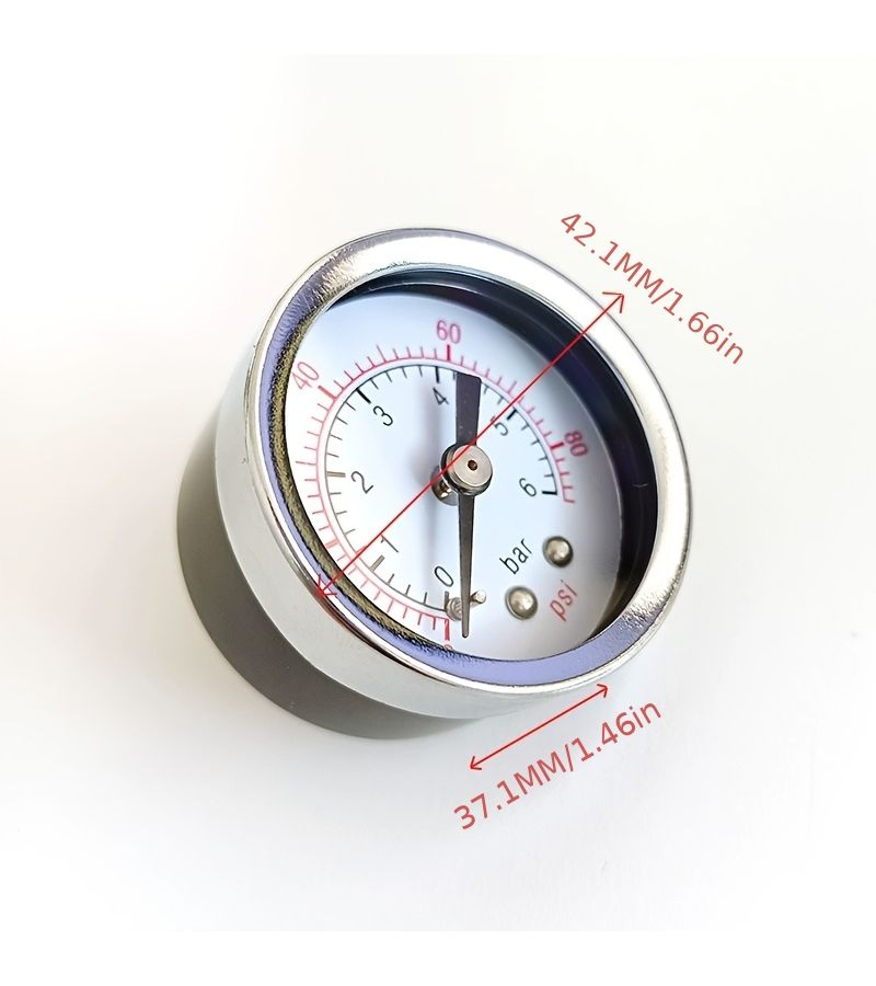 0-6 Bar Pressure Gauge Back Mount High Precision Air Water Pressure Tester Electroplated Iron Shell 40mm Dial For Compressor Pump System - Image 1