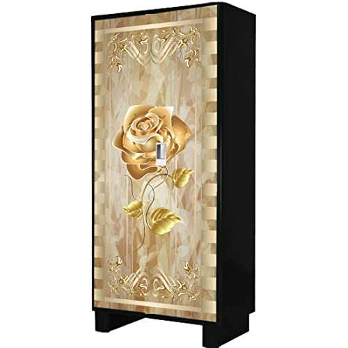 WallDaddy Self Adhesive Almirah Stickers, Wall Stickers, Decorative Sticker Wallpaper for Home Wardrobe Doors (Metallic Rose Almirah) PVC Vinyl Size Large (39 x 84 Inch) - Image 3