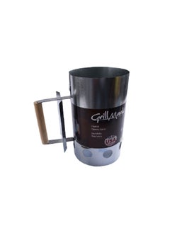 Grill Mark Sturdy Charcoal Chimney Starter Chrome 10.5 x 6.5 Inch 39470/BBQ-467637  - Image 1