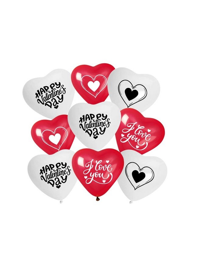 HK Balloons Heart Shaped Balloon Birthday, Anniversary, Valentine Balloons for Decoration, (Happy Valentine's Balloons-Pack of 50) - Image 1