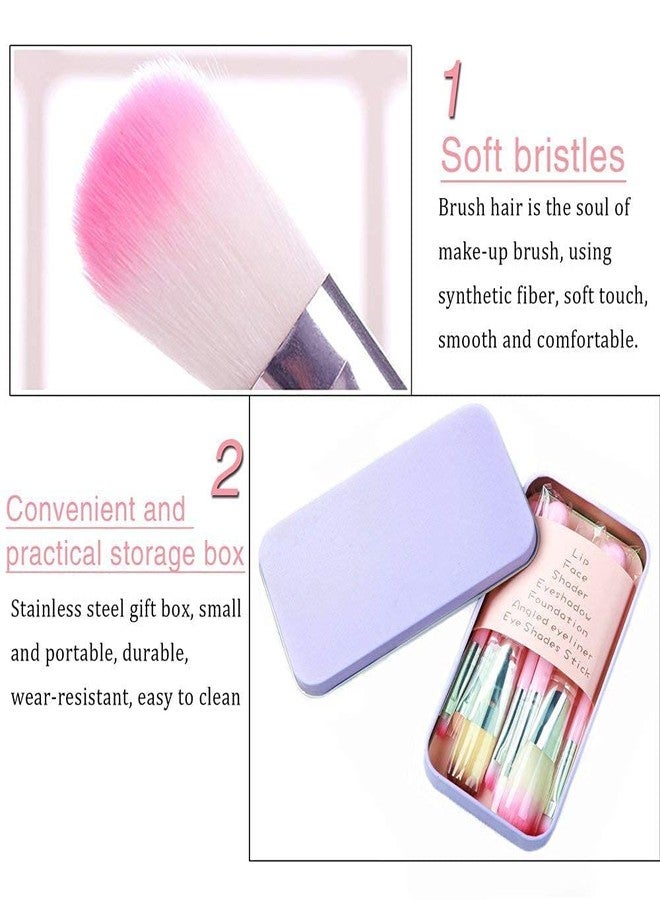 Ooplore Women's & Girl's 7 Pcs Soft Bristles Pink Makeup Brushes Set with Pack of 6in1 Makeup Sponges Beauty Blender - (Pack of 13) - Image 5