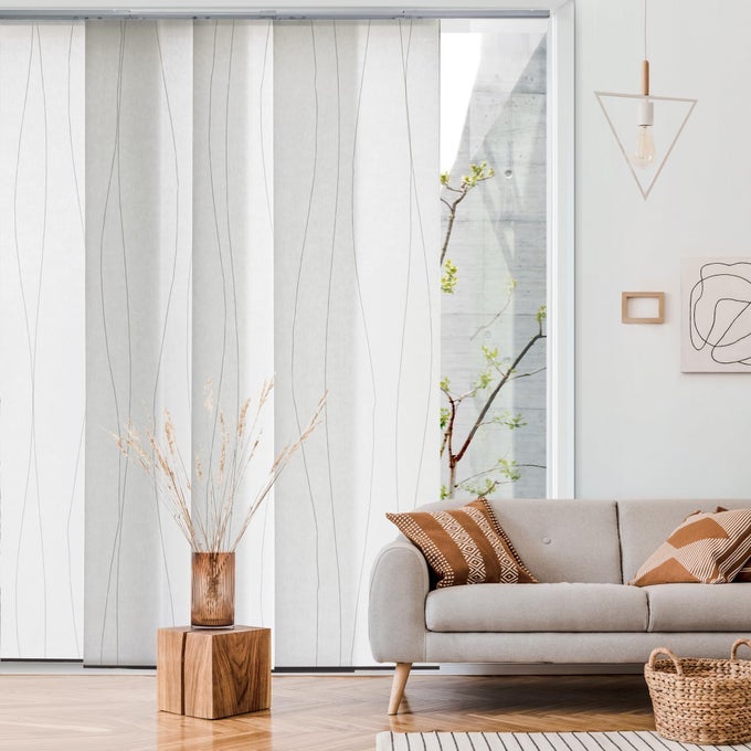 ADJUSTABLE SLIDING PANEL TRACK BLINDS VERTICAL BLINDS HANGING WINDOW BLINDS EXTENDABLE TRACK FROM 458 TO 86 W TRIMMABLE PANEL CURTAINS UP TO 96 LIGHT FILTERING WHITE CATCH ME