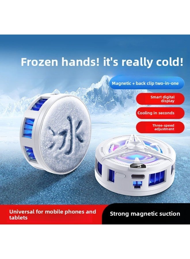 QY02 PRO Refrigeration Semiconductor Magnetic Suction Back Clip Mobile Phone Radiator Live Game Digital Display Direct Supply-Color:Qy02 Icing Version Black  - Image 4