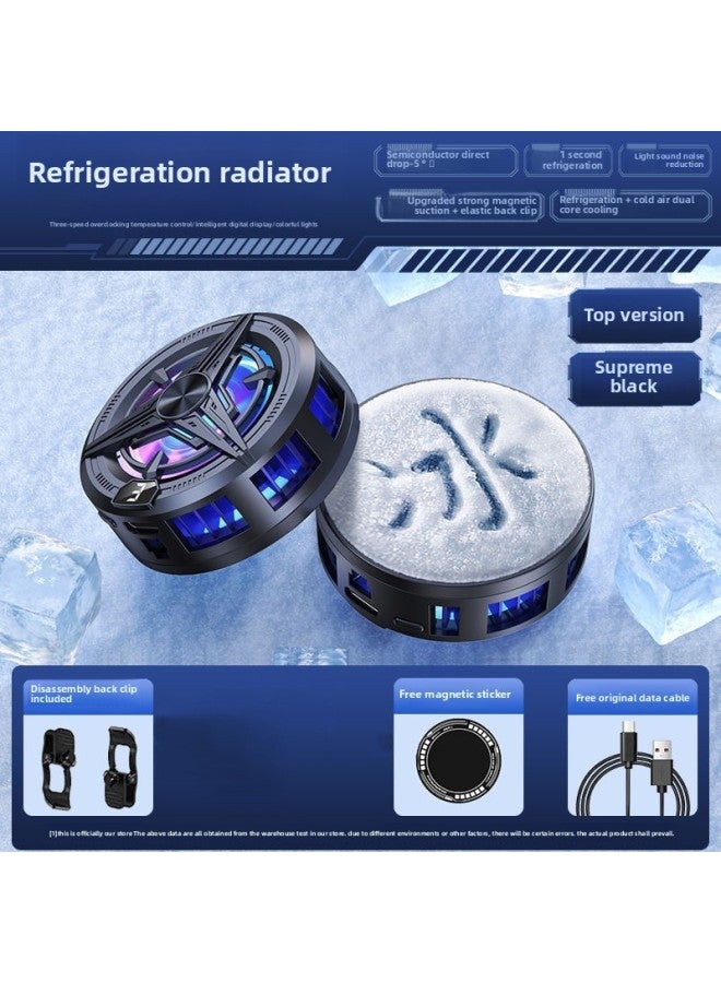 QY02 PRO Refrigeration Semiconductor Magnetic Suction Back Clip Mobile Phone Radiator Live Game Digital Display Direct Supply-Color:Qy02 Icing Version Black  - Image 1