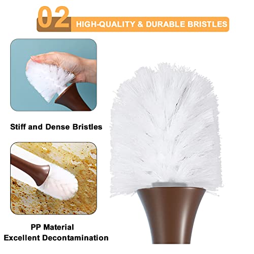 XXFLOWER Toilet Brush Giraffe Shape,Cute Shape Look, PP Bristles Round Brush, Compact Size Toilet Brushes Floor Standing, 1-Pack - Image 3