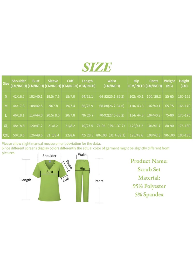 Loquat Womens Medical Scrubs Set Medical Uniform Set Light Purple - Image 2