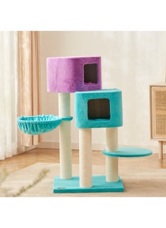 SOPAPETS High-End Large Cat Tree Tower, Scratching Posts, Cat Condo, Removable Soft Cushion, Hammock, Super Stable (60*60*115cm)
