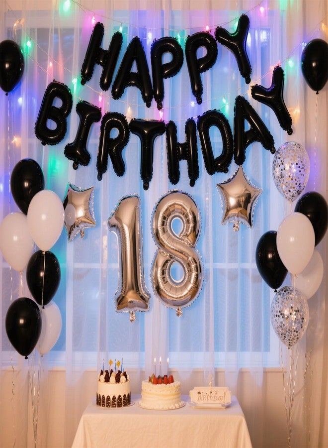 K.E.J. Black Happy Birthday Balloon Banner Set -16 Inch Foil Letters Balloons, Reusable Birthday Decorations and Party Supplies, Suitable for Men and Women's Birthday Decorations，Party Backdrop - Image 5