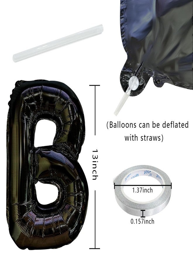 K.E.J. Black Happy Birthday Balloon Banner Set -16 Inch Foil Letters Balloons, Reusable Birthday Decorations and Party Supplies, Suitable for Men and Women's Birthday Decorations，Party Backdrop - Image 2