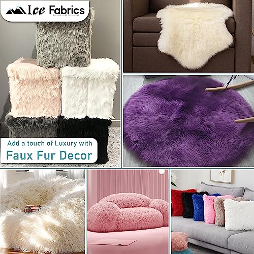 Ice Fabrics Faux Fur Fabric by The Yard - 60 Inches Wide Super Soft and Fluffy Shaggy Mohair Fur Fabric for Costumes, Apparel, Rugs, Pillows, Decorations and More - Beige - Half Yard - Image 4