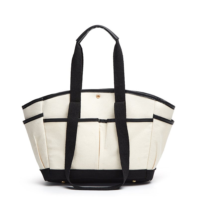 Korean Ins Mommy Bag Large Capacity Contrasting Color Versatile Crossbody Mother And Baby Bag Outing Satchel Lightweight Canvas Mommy Bag - Image 2