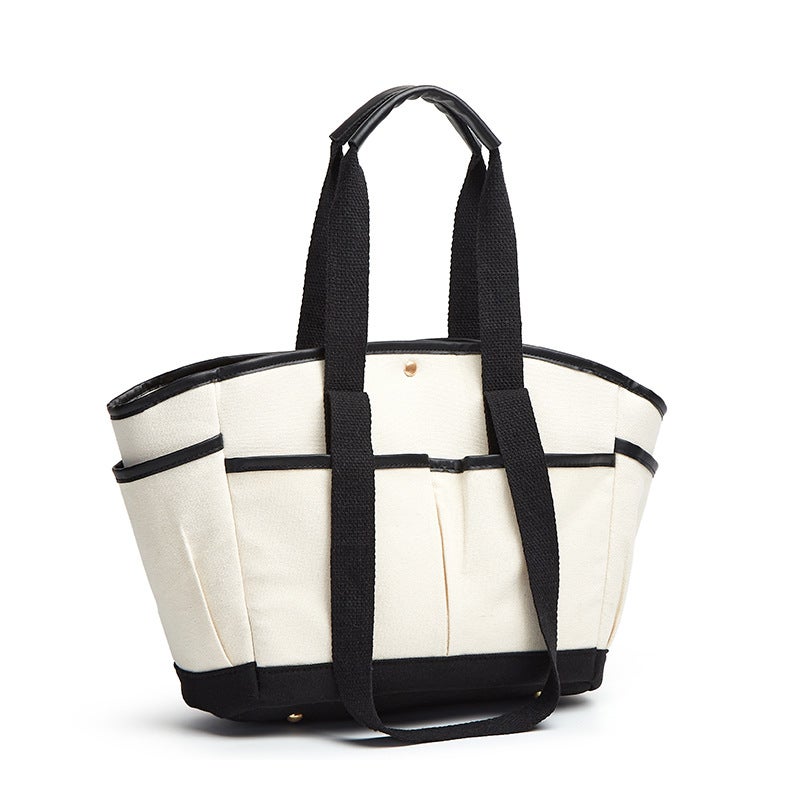 Korean Ins Mommy Bag Large Capacity Contrasting Color Versatile Crossbody Mother And Baby Bag Outing Satchel Lightweight Canvas Mommy Bag - Image 3