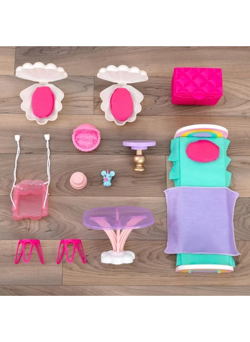 KidKraft Rainbow Dreamers Unicorn Mermaid Dollhouse with EZ Kraft Assembly  - Image 3