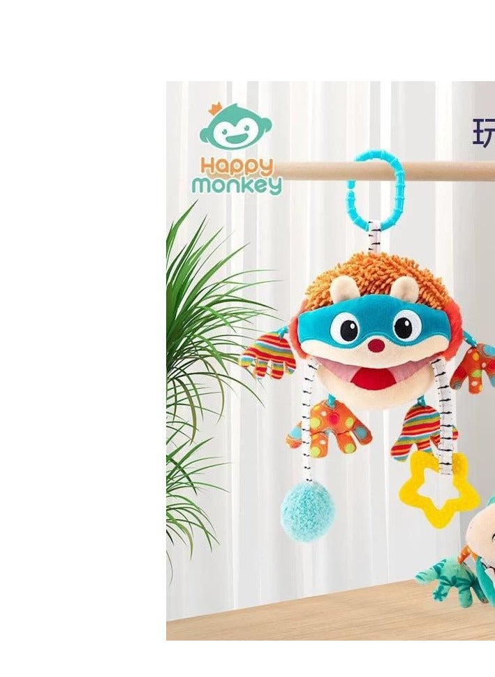 Happy Monkey Plush Animal Stroller & Crib Toy - Image 1