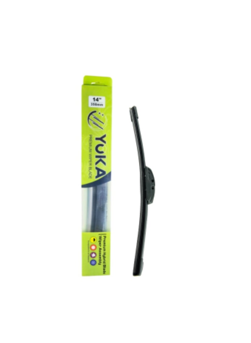 يوكا مساحة زجاج أمامي هجينة بريميوم من YOKA – مقاس 14 بوصة (350 مم) – أداء عالي لجميع الفصول، متينة وهادئة - Image 1