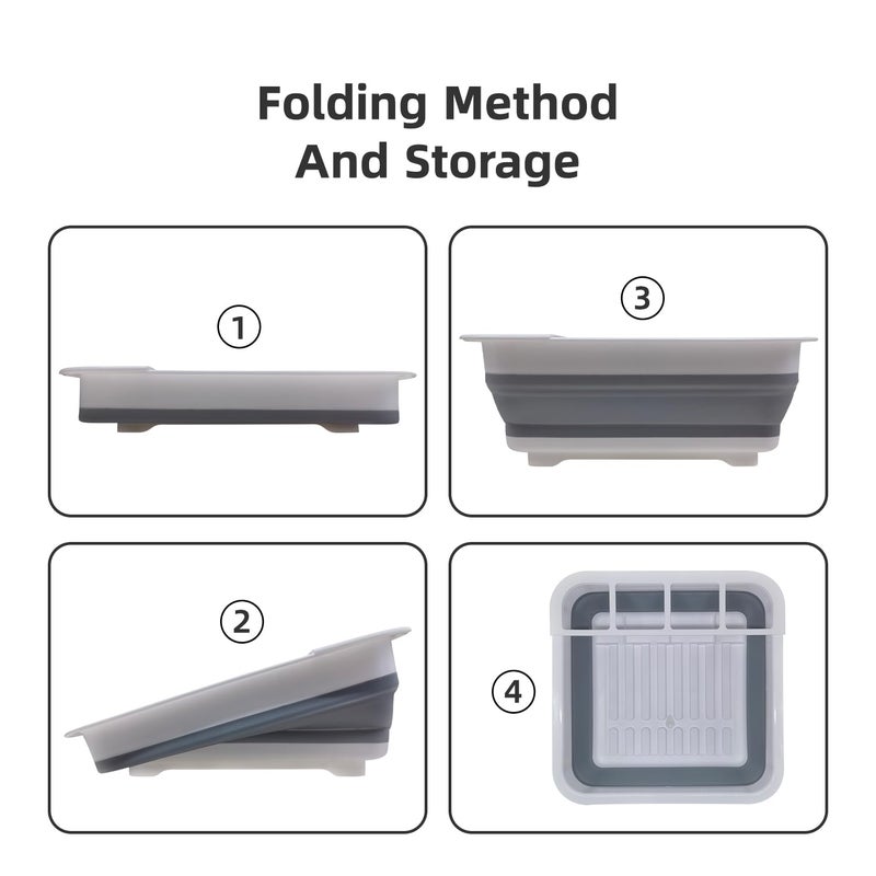 THANSTAR Collapsible Dish Drying Rack for RV Campers Portable Dinnerware Drainer Organizer for Kitchen Travel Trailer - Image 5